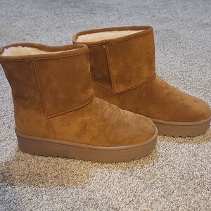 Cozy Tan Suede Ankle Boots